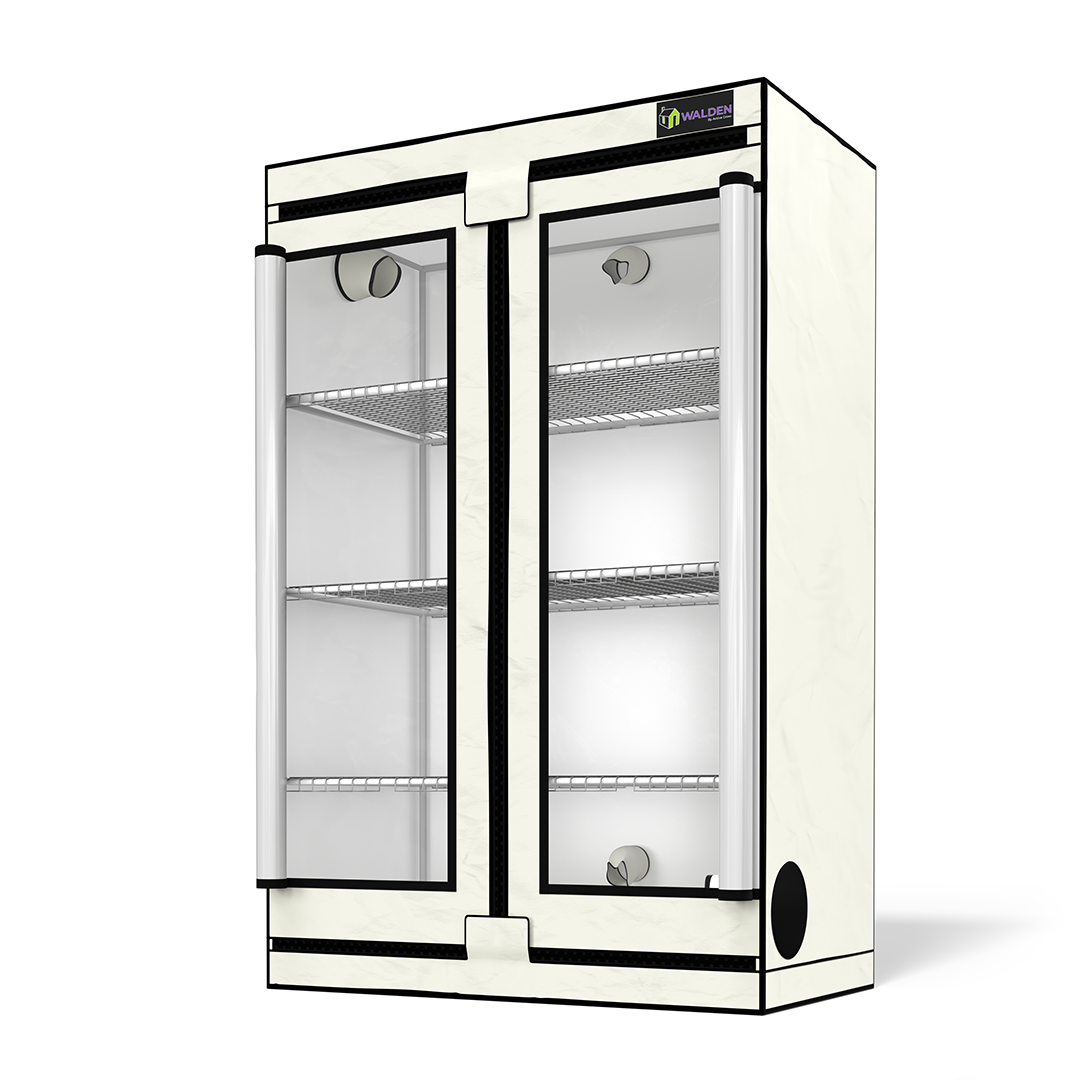 best size grow tent for 3 plants 3-Tier Walden White Grow Tent