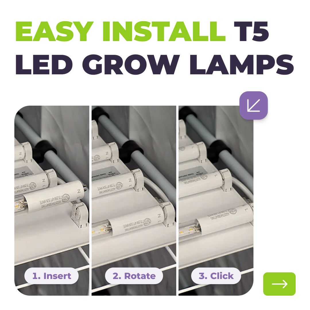 T5 HO 2.0 4FT 4 Lamp LED Grow Light (216W Eqv.) – Sun White Spectrum