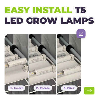 T5 HO 2.0 4FT 4 Lamp LED Grow Light (216W Eqv.) – Sun White Spectrum