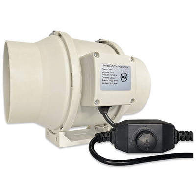 Walden White 6" Mushroom Ventilation & Air Filtration Kit – Inline Fan, Filter & Ducting Combo