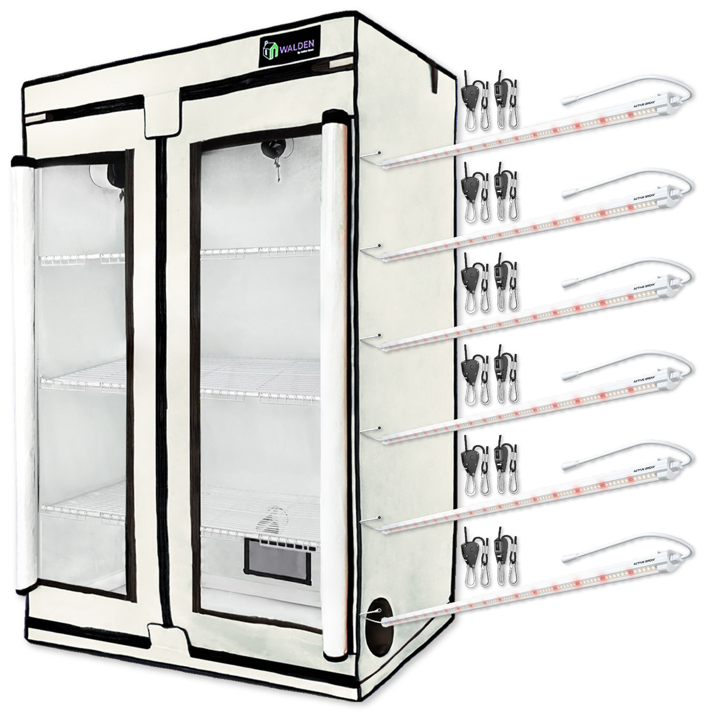 Seeds & Starts 3-Tier Walden White LED Grow Tent Kit